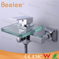 Wall Mount Waterfall Glass Bathtub Faucet Shower Mixer Qh0815W